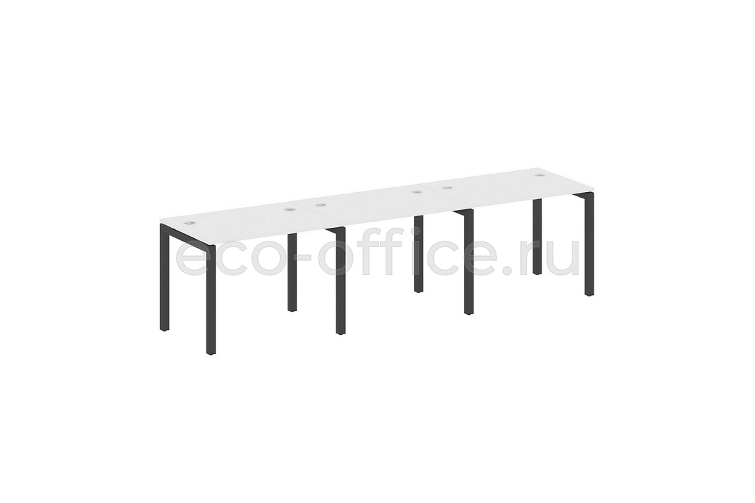 Рабочая станция на 3 рабочих места METAL SYSTEM QUATTRO 5x5 50БП.СМ-3.1 Белый / Антрацит металл  стоимость