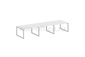 Стол переговорный (3 столешницы) METAL SYSTEM QUATTRO 5x5 50БО.ПРГ-3.3 Белый / Серый металл фото