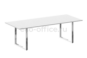 Стол переговорный METAL SYSTEM DIRECT БО.ПРГ-240 Белый / Нержавеющая сталь фото