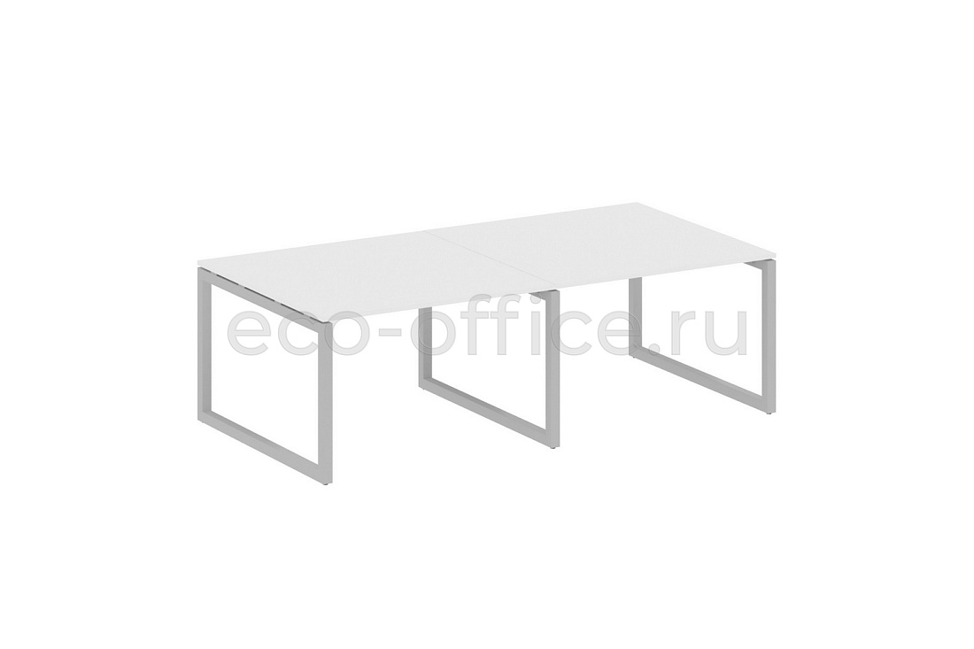 Стол переговорный (2 столешницы) METAL SYSTEM QUATTRO 5x5 50БО.ПРГ-2.2 Белый / Серый металл  стоимость