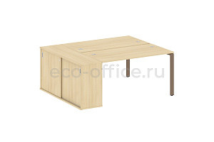 Рабочая станция с опорным шкафом-купе METAL SYSTEM STYLE БП.РС-СШК-1.3 Акация Лорка / Мокко металл фото