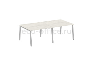 Стол переговорный (2 столешницы) METAL SYSTEM STYLE БА.ПРГ-2.2 Дуб Наварра / Серый металл фото
