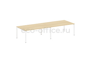 Стол переговорный (2 столешницы) METAL SYSTEM STYLE БП.ПРГ-2.5 Акация Лорка / Белый металл фото
