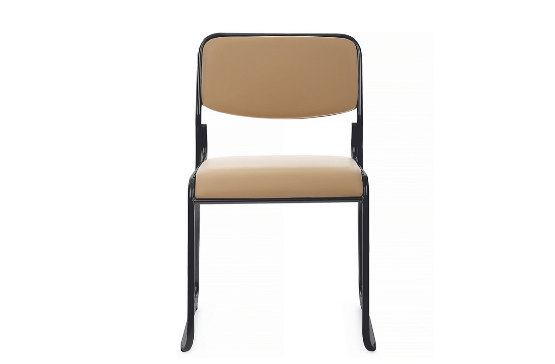 кресло rv chair nix omkl-02b бежевая экокожа / чёрный металл фото