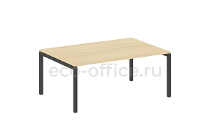 Стол переговорный (1 столешница) METAL SYSTEM QUATTRO 5x5 50БП.ПРГ-1.5 Акация Лорка / Антрацит металл фото