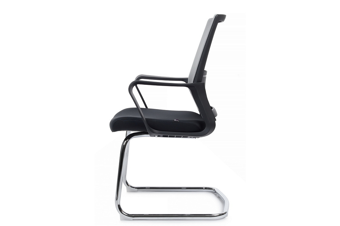 конференц-кресло rv chair mint m1029cbe серая сетка / чёрная ткань фото