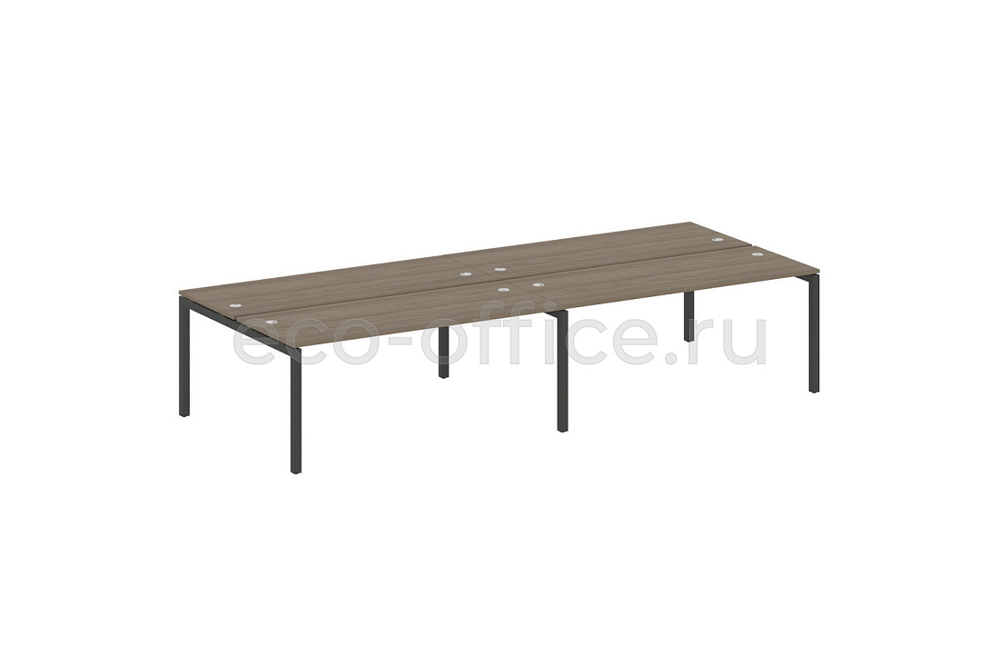Рабочая станция на 4 рабочих места METAL SYSTEM QUATTRO 5x5 50БП.СМ-4.5 Вяз Благородный / Антрацит металл   стоимость