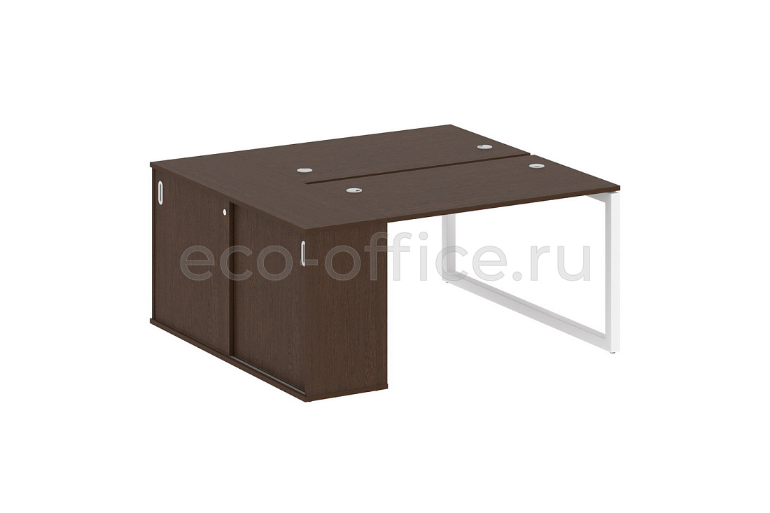 Рабочая станция с опорным шкафом-купе METAL SYSTEM QUATTRO 5x5 50БО.РС-СШК-1.2 Венге Цаво / Белый металл  стоимость