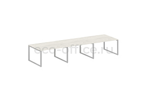 Стол переговорный (3 столешницы) METAL SYSTEM STYLE БО.ПРГ-3.3 Дуб Наварра / Серый металл фото
