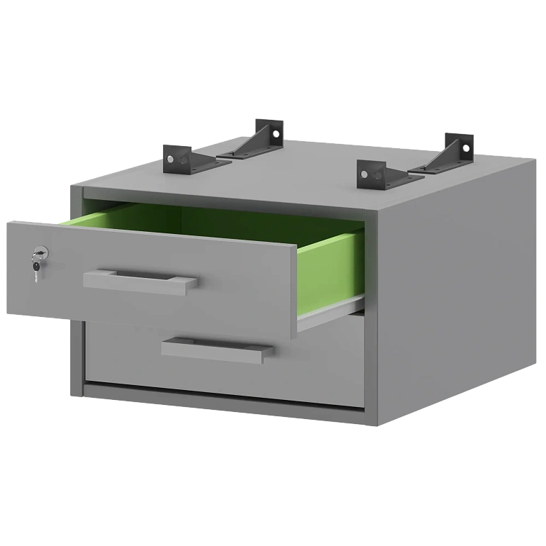 тумба подвесная для столов на м/каркасе гл.600 мм protech амт2-02м.60 серый фото