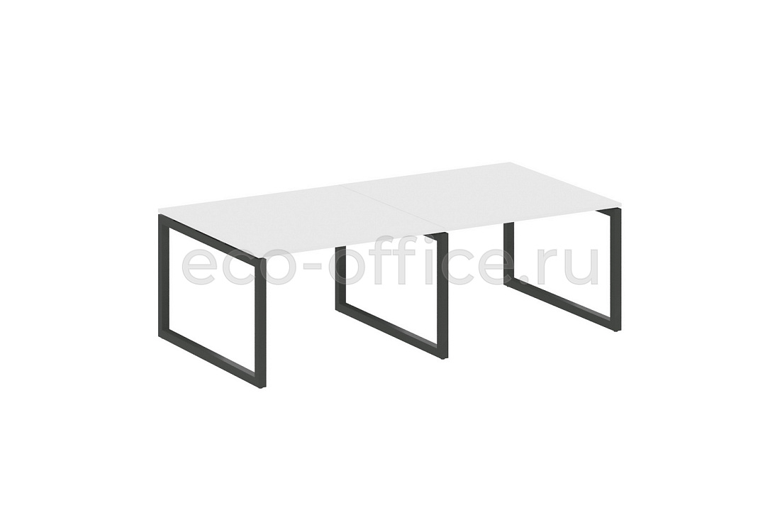 Стол переговорный (2 столешницы) METAL SYSTEM QUATTRO 5x5 50БО.ПРГ-2.2 Белый / Антрацит металл  стоимость
