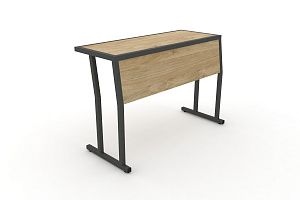 Стол учебный двухместный с царгой DESK DK-1100SP Тиквуд Светлый / Антрацит металл фото