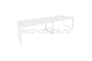 Стол переговорный (2 столешницы) ONIX O.MO-PRG-2.4 Белый Бриллиант / Белый металл фото