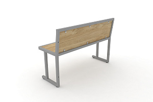 Скамья учебная двухместная DESK DK-1100L Тиквуд Светлый / Серый Металл фото