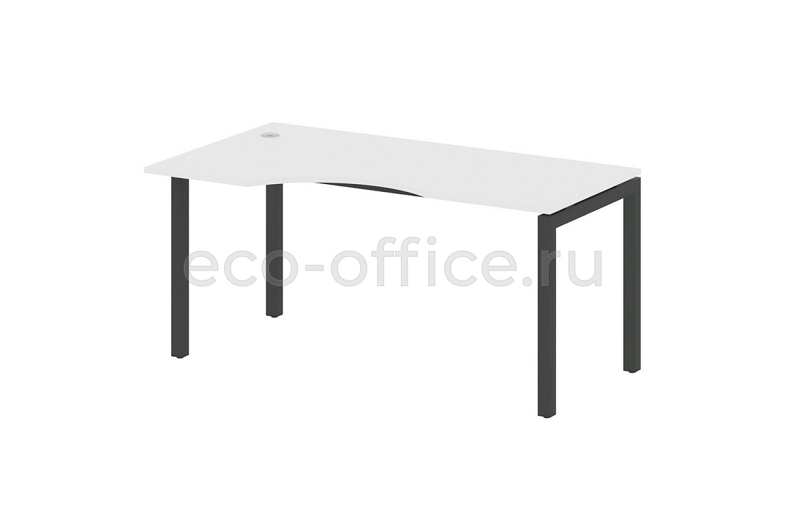 Стол криволинейный левый METAL SYSTEM QUATTRO 5x5 50БП.СА-1 Л Белый / Антрацит металл купить в Москве