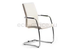 Конференц-кресло Profoffice WELL SEAT на полозьях Бежевая экокожа фото