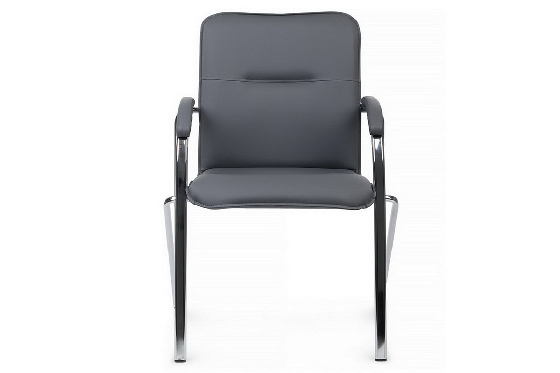конференц-кресло rv chair самба на гальванических опорах smb-01h серая экокожа фото