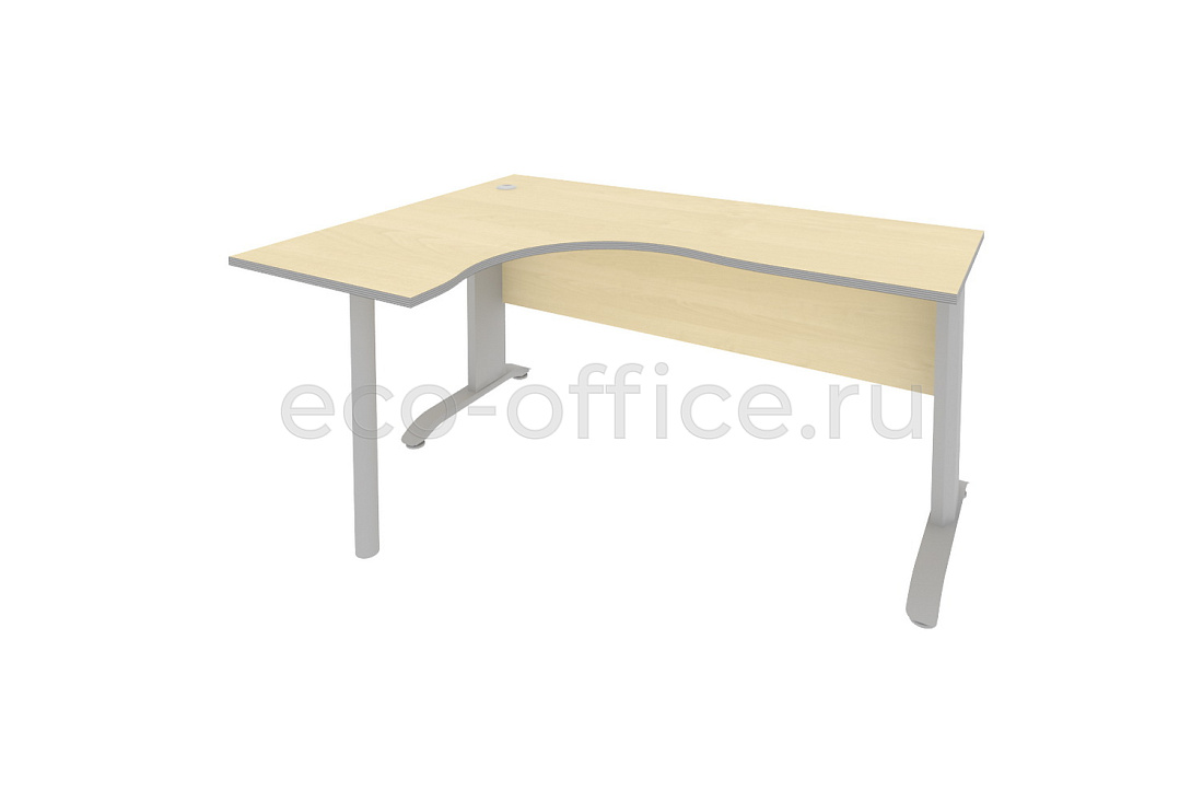 Стол криволинейный левый RIVA Metal ПЛ.СА-4 (L) Клён-металлик купить в Москве