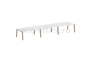 Стол переговорный (3 столешницы) METAL SYSTEM STYLE БА.ПРГ-3.5 Белый / Мокко металл фото