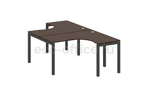 Рабочая станция криволинейная METAL SYSTEM QUATTRO 5x5 50БП.РАС-СА-2.3 Венге Цаво / Антрацит металл фото