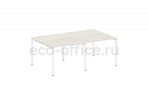 Стол переговорный (2 столешницы) METAL SYSTEM QUATTRO 4x4 40БП.ПРГ-2.1 Дуб Наварра / Белый металл фото