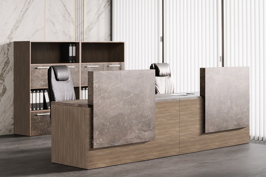 кабинет руководителя b-tone дуб урбан / бетон тёмный фото