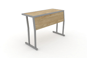 Стол учебный двухместный с царгой DESK DK-1100SP Тиквуд Светлый / Серый металл фото