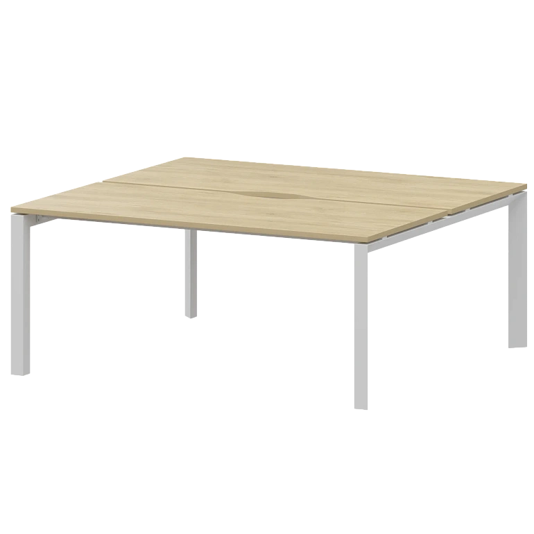 бенч двойной на 2 рабочих места на металлокаркасе protech нтмп.п.б2-160 баттл рок/белый фото