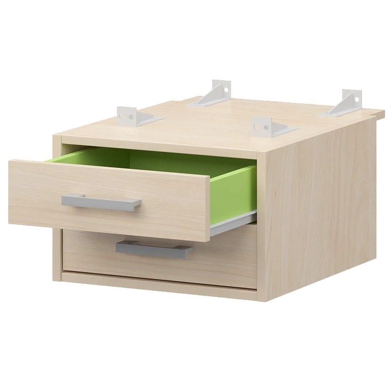 тумба подвесная для столов на м/каркасе гл.730 мм protech амт2-02.73 бук/белый фото