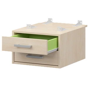 Тумба подвесная для столов на м/каркасе гл.730 мм Protech АМТ2-02.73 Бук/Белый фото