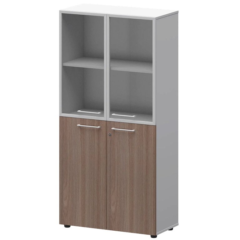 шкаф высокий комб. protech смш48.28f.28rs(б) темный шимо/белый фото