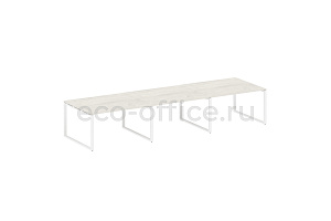 Стол переговорный (3 столешницы) METAL SYSTEM STYLE БО.ПРГ-3.3 Дуб Наварра / Белый металл фото