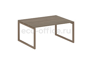 Стол переговорный (1 столешница) METAL SYSTEM QUATTRO 5x5 50БО.ПРГ-1.4 Вяз Благородный / Мокко металл фото