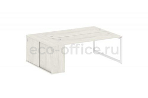 Рабочая станция с опорным шкафом-купе METAL SYSTEM QUATTRO 5x5 50БО.РС-СШК-1.5 Дуб Наварра / Белый металл фото