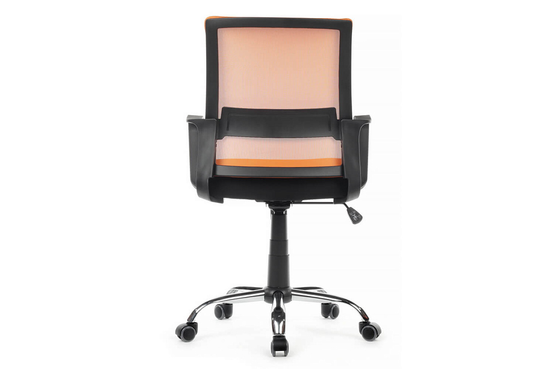 кресло rv chair mint 1029mb оранжевая сетка / чёрная ткань фото