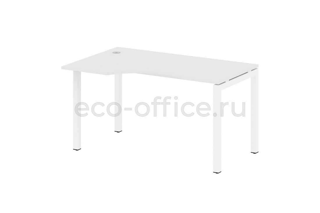 Стол криволинейный левый METAL SYSTEM QUATTRO 5x5 50БП.СА-2 Л Белый / Белый металл купить в Москве