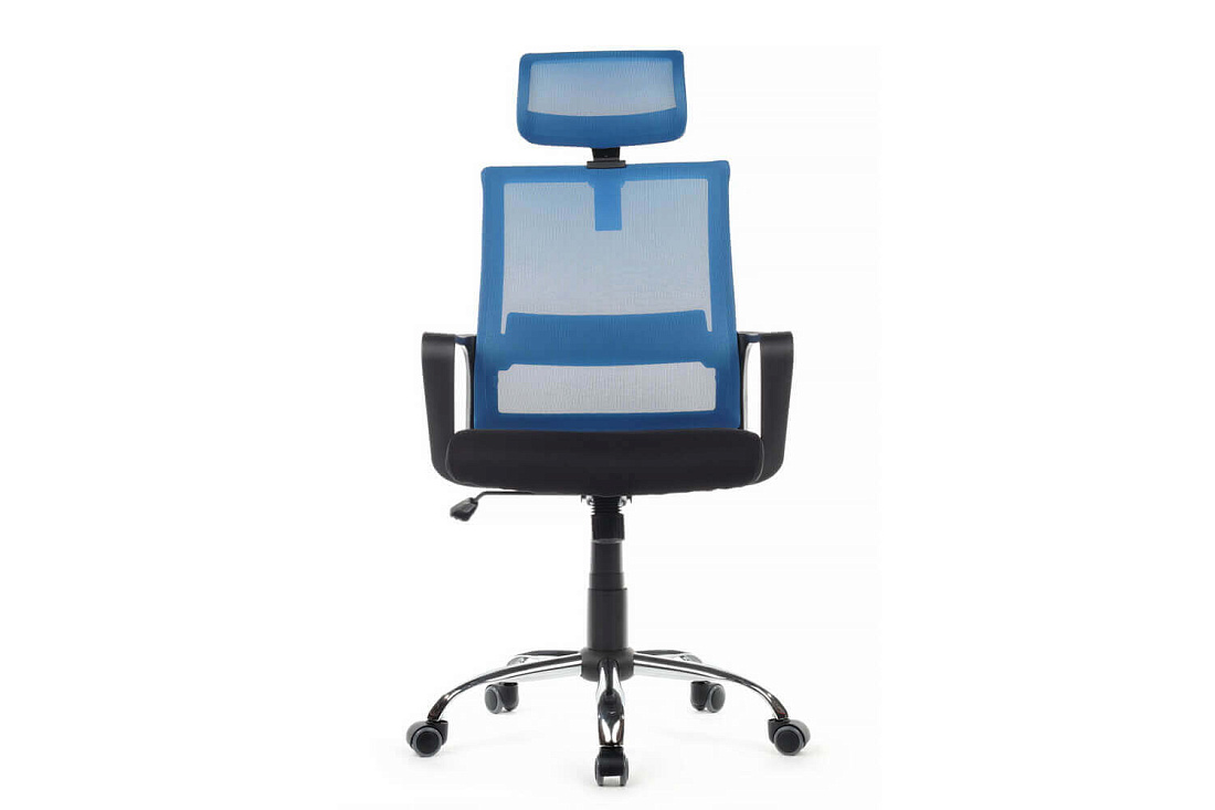 кресло rv chair mint 1029hb синяя сетка / чёрная ткань фото