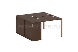 Рабочая станция с опорным шкафом-купе METAL SYSTEM STYLE БП.РС-СШК-1.1 Венге Цаво / Мокко металл фото