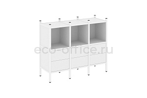 Комплект наборного стеллажа LOFT VR.L-07 Белый Бриллиант / Белый металл фото