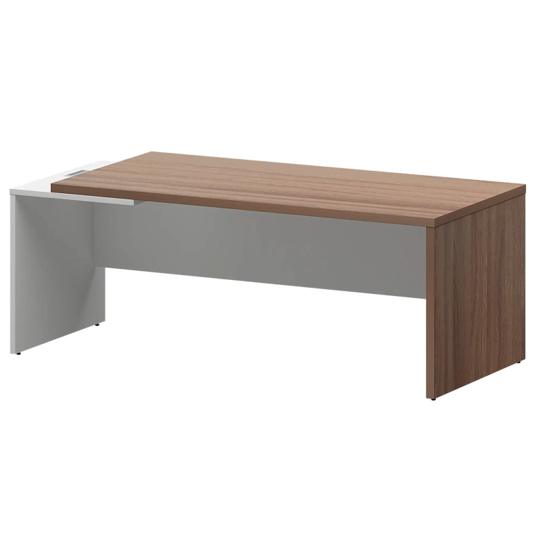 стол руководителя левый protech kz-20l темный шимо/белый фото