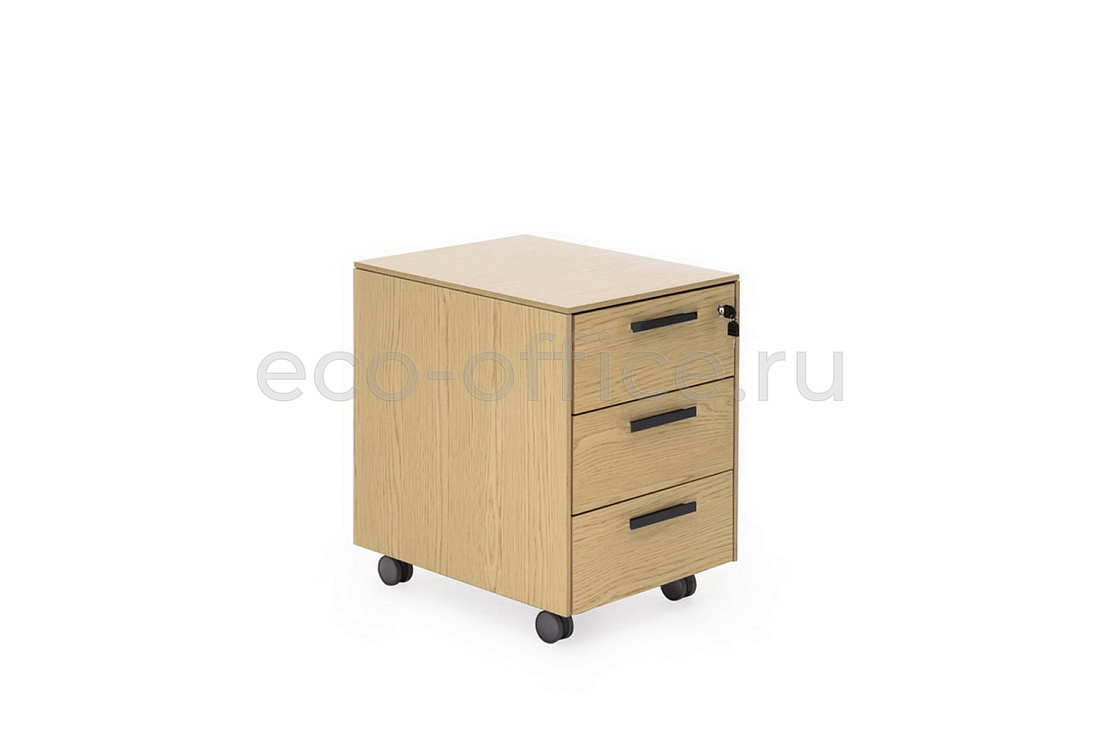 Тумба подкатная 3 ящика EXE 101 501 OAK 09 Дуб Светлый / Чёрный  стоимость