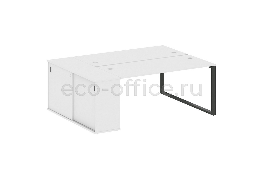 Рабочая станция с опорным шкафом-купе METAL SYSTEM STYLE БО.РС-СШК-1.4 Белый / Антрацит металл  стоимость