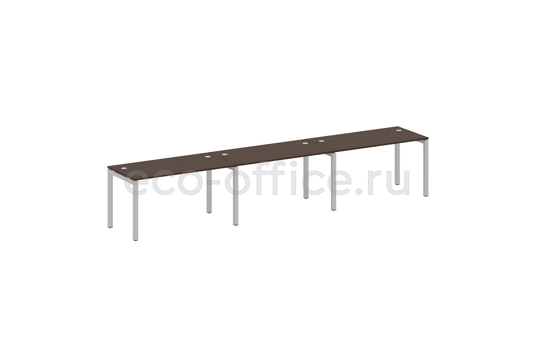 Рабочая станция на 3 рабочих места METAL SYSTEM QUATTRO 5x5 50БП.СМ-3.3 Венге Цаво / Серый металл  стоимость