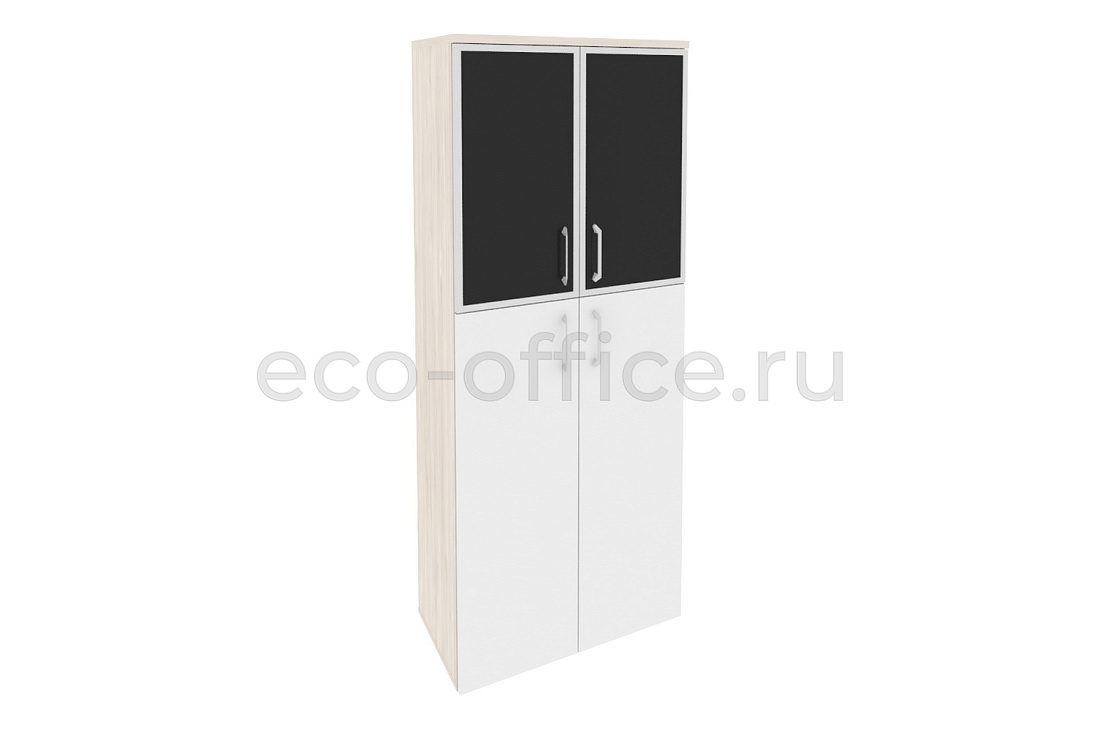 Шкаф высокий широкий ONIX O.ST-1.7 R black Денвер Светлый / Белый Бриллиант купить в Москве