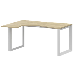 Стол эргономичный левый на металлокаркасе Protech НТМП.О-040.ЛВ Баттл Рок/Белый фото