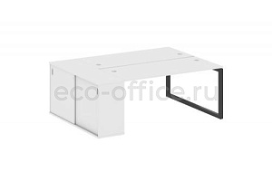 Рабочая станция с опорным шкафом-купе METAL SYSTEM QUATTRO 5x5 50БО.РС-СШК-1.4 Белый / Антрацит металл фото