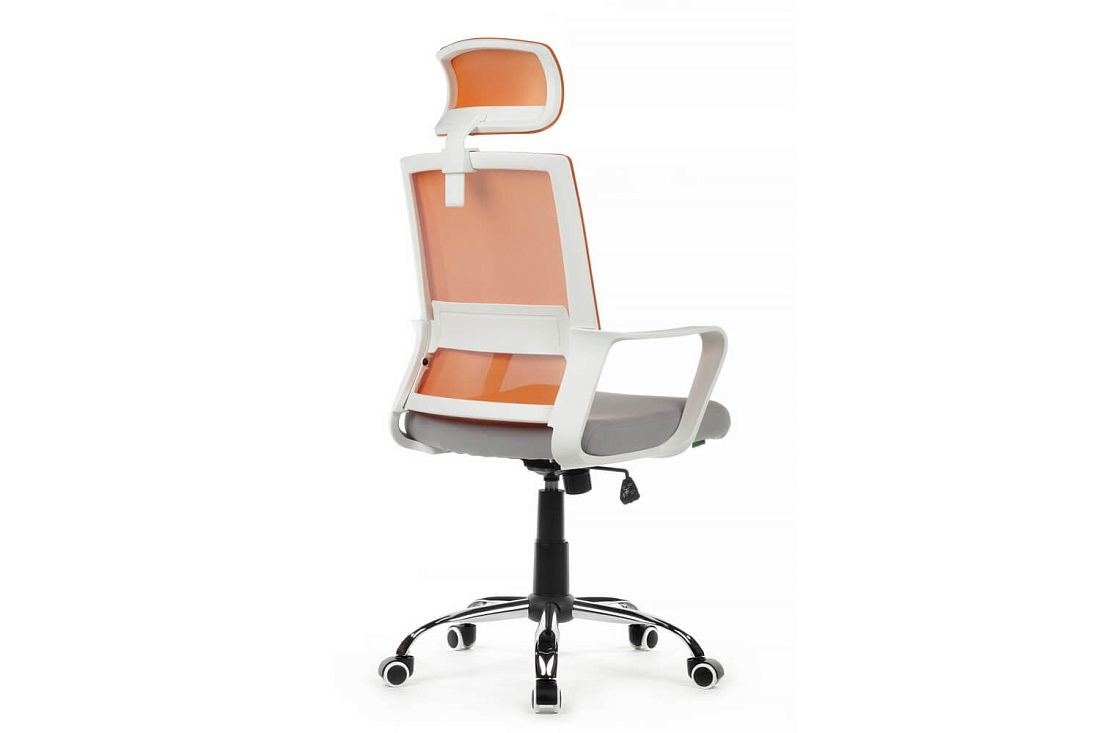 кресло rv chair mint 1029hw оранжевая сетка / серая ткань фото