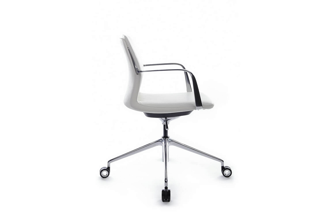 Конференц-кресло RV Design PLAZA-M FK004-B12 Белая кожа  стоимость