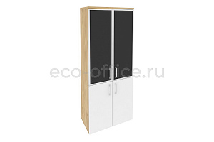 Шкаф высокий широкий ONIX O.ST-1.2 R black Тиквуд Светлый / Белый Бриллиант фото