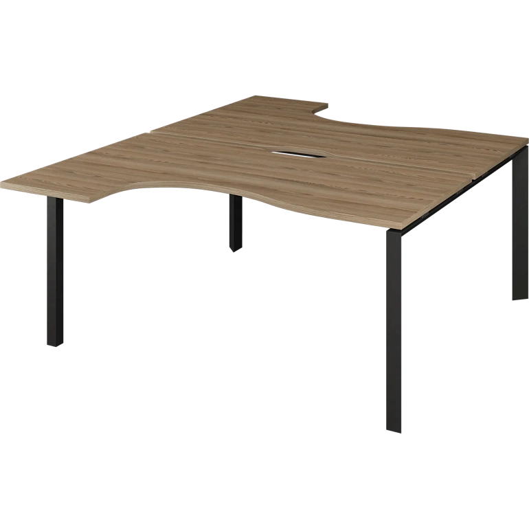 бенч эргономичный на 2 рабочих места на металлокаркасе protech нтмп.п.б2-060 дуб сафари/антрацит фото